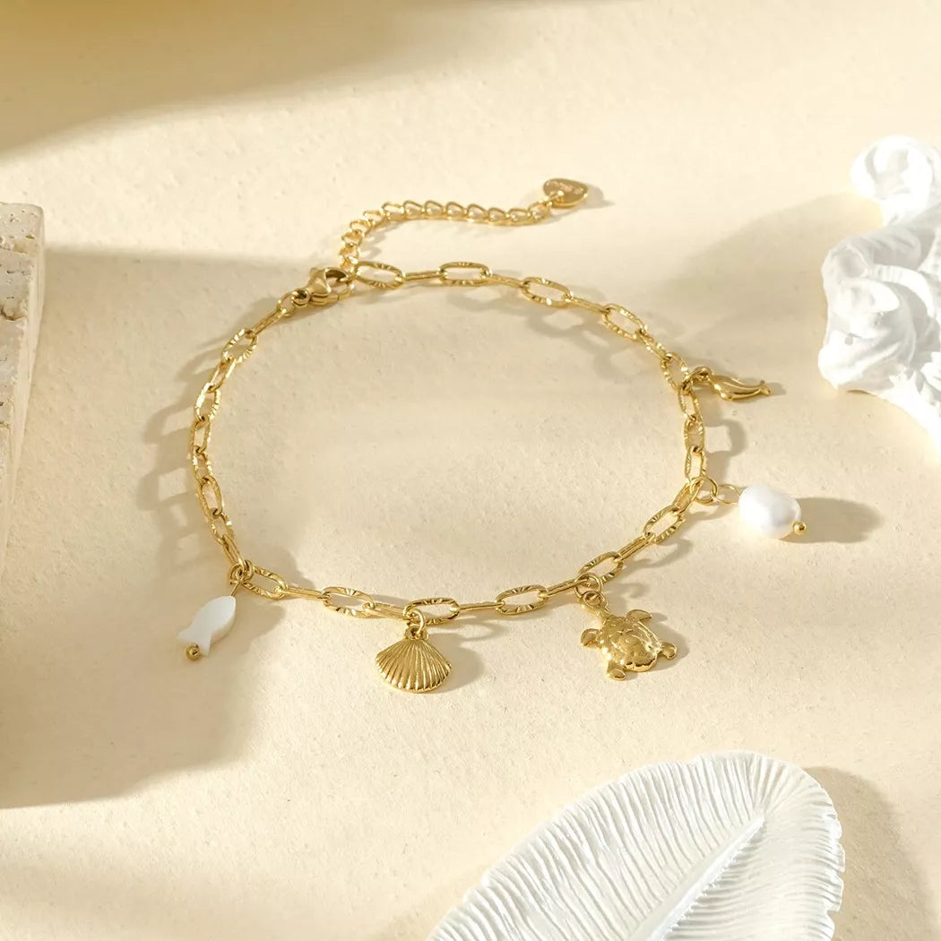 Bracelet de cheville Océlya - Doré