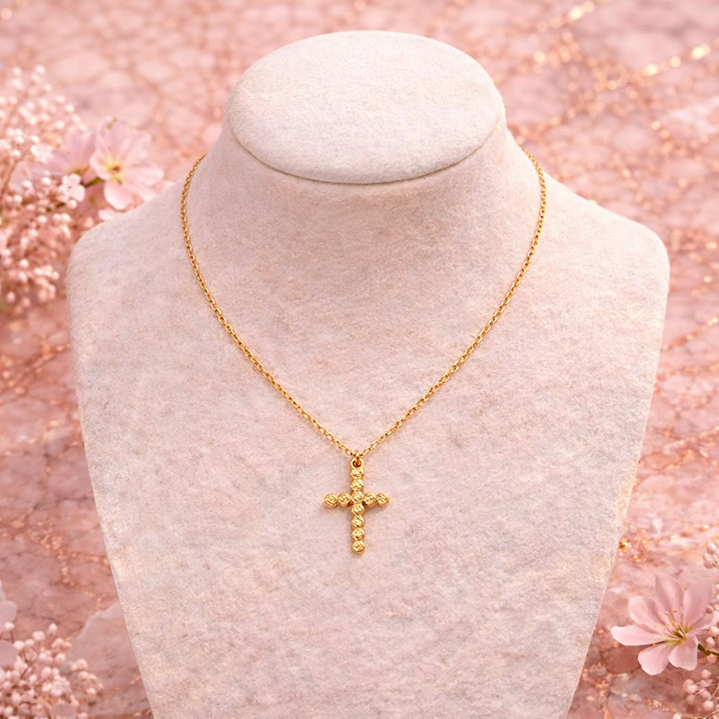 Collier croix Zélyne - Doré