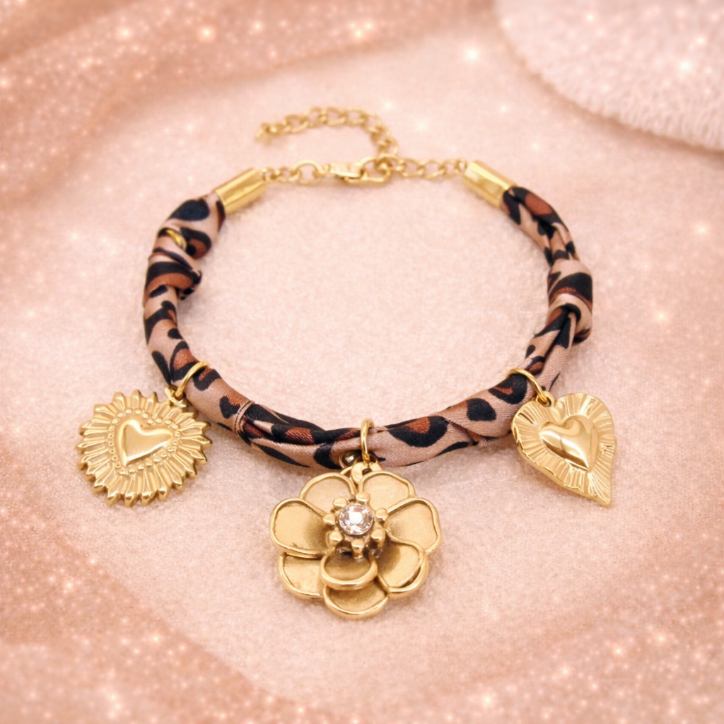 Bracelet foulard Féline - Doré