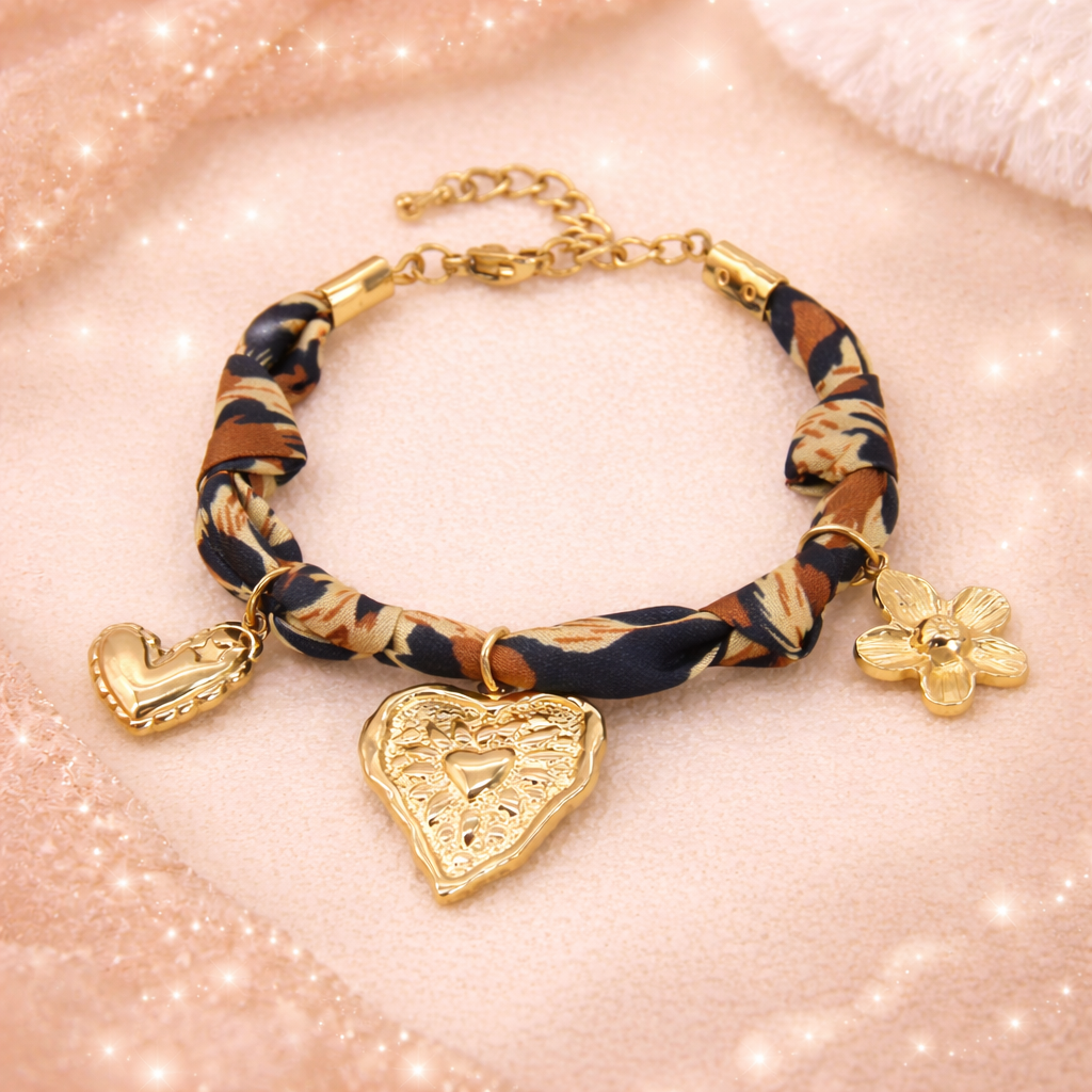 Bracelet foulard Léora - Doré