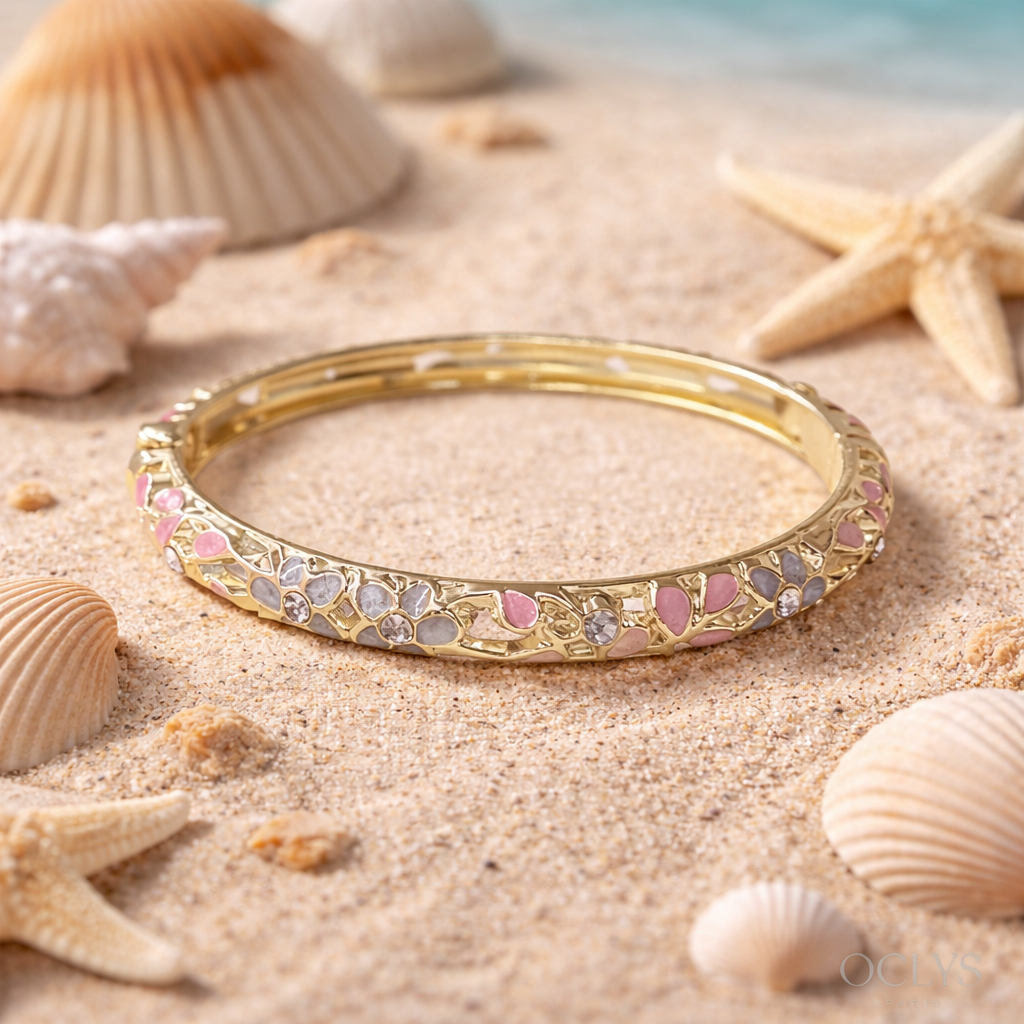 Bracelet jonc thaïlandais Nyrélia - Doré