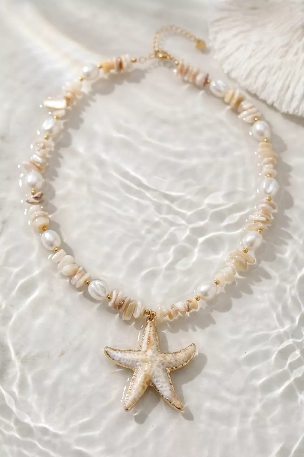 Collier perles Sabléa - Doré