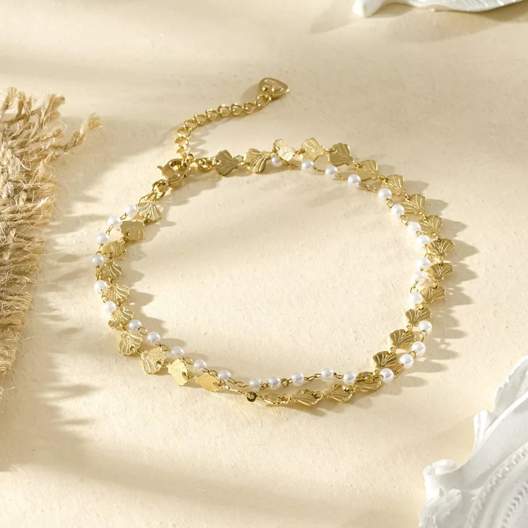 Bracelet de cheville Perléa - Doré