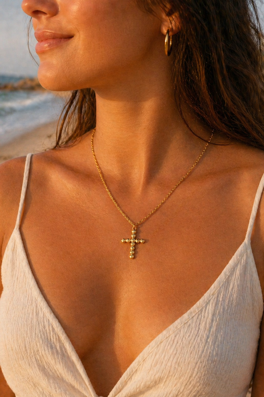 Collier croix Zélyne - Doré