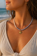 Collier perlé asymétrique Summer - Doré