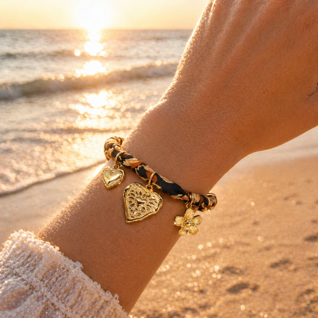 Bracelet foulard Léora - Doré