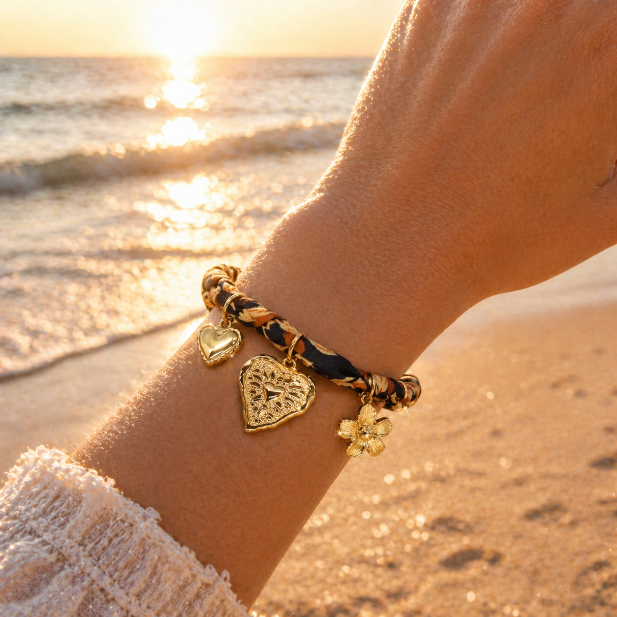 Bracelet foulard Léora - Doré