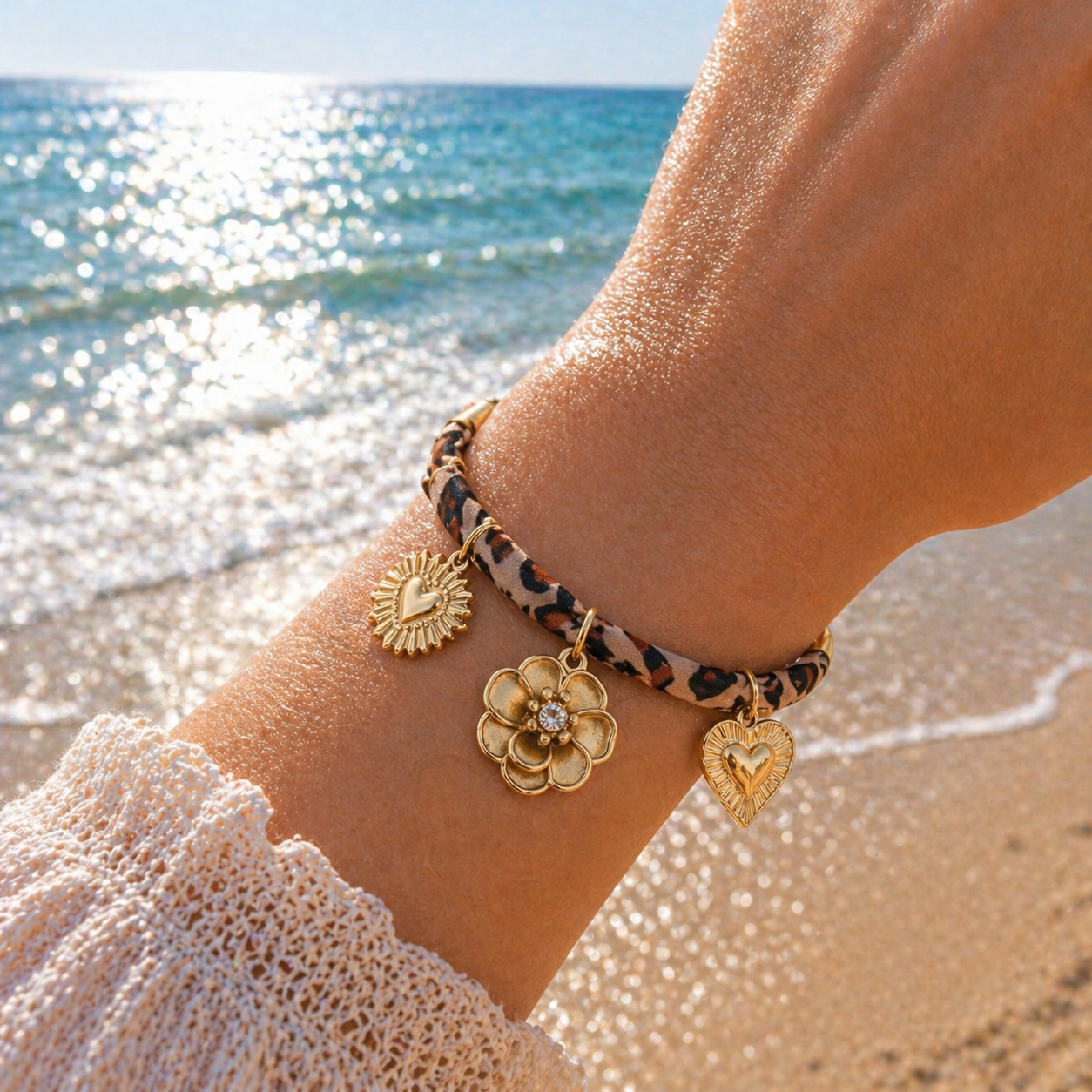 Bracelet foulard Féline - Doré