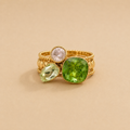 Bague cristal strass Zélia - Doré