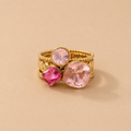 Bague cristal strass Élia - Doré
